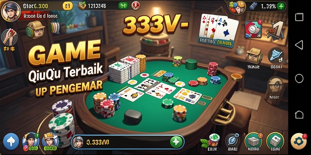 Screenshot gameplay 333V menampilkan suasana seru permainan QiuQiu.