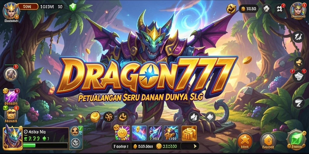 Tampilan aksi seru dalam gameplay SLG DRAGON777.