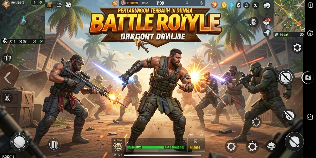 Gameplay seru FO8 dalam mode Battle Royale yang mendebarkan.