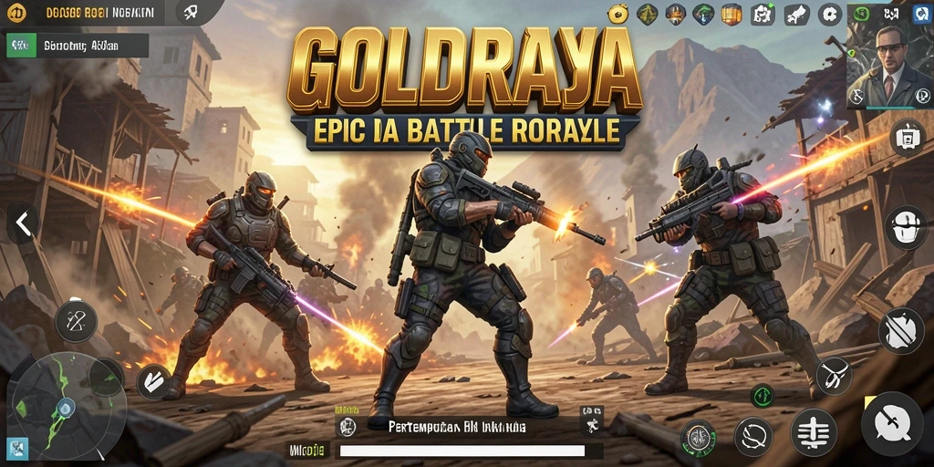 Screenshot gameplay GOLDRAJA menampilkan aksi pertempuran mendebarkan.