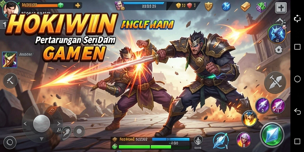 Gameplay seru HOKIWIN dengan pertempuran mendebarkan.