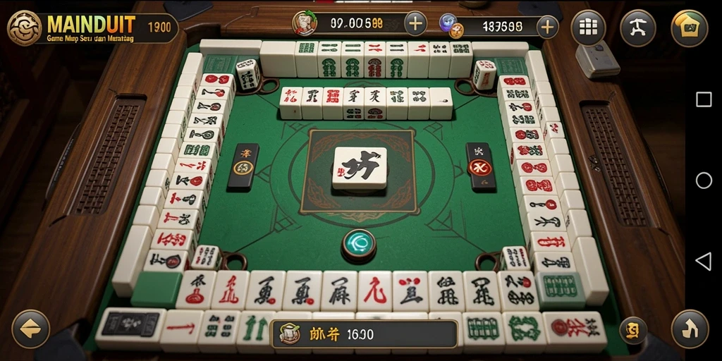 Screenshot MAINDUIT menampilkan gameplay Mahjong yang menarik dan menantang.