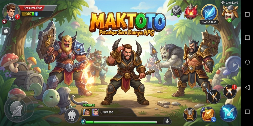 Tampilan gameplay MAKTOTO saat menjelajahi dunia RPG yang menakjubkan.