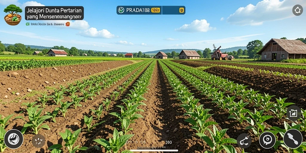 Tangkapan layar game PRADA188 menampilkan aktivitas seru bertani.