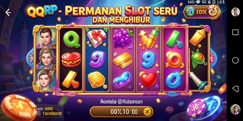 Screenshot gameplay <strong>QQRP</strong> menampilkan keseruan permainan Slot yang penuh warna.