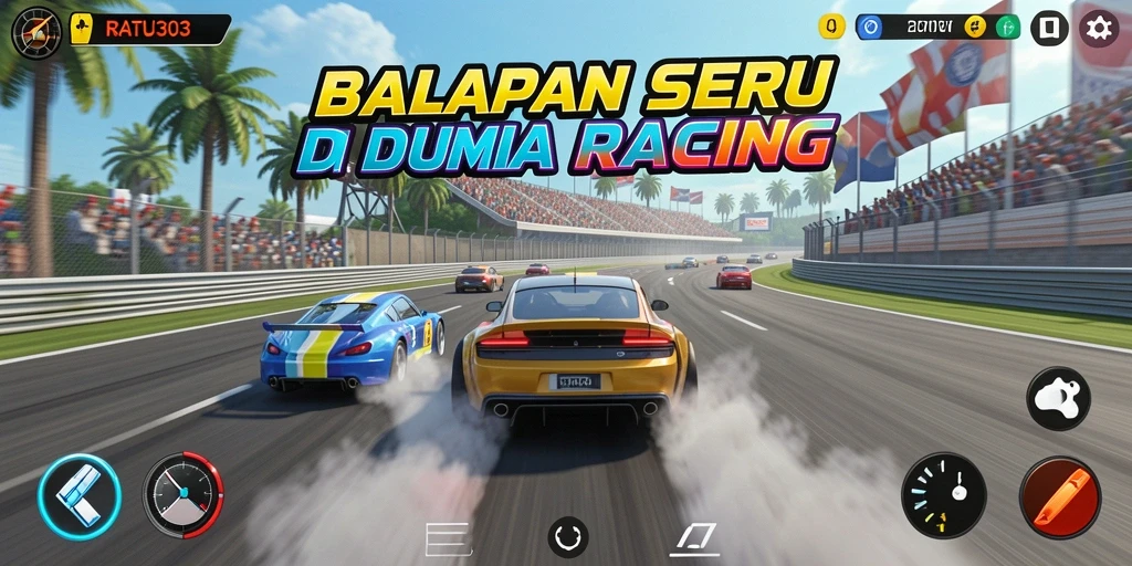 Tampilan seru dari gameplay balapan di RATU303.