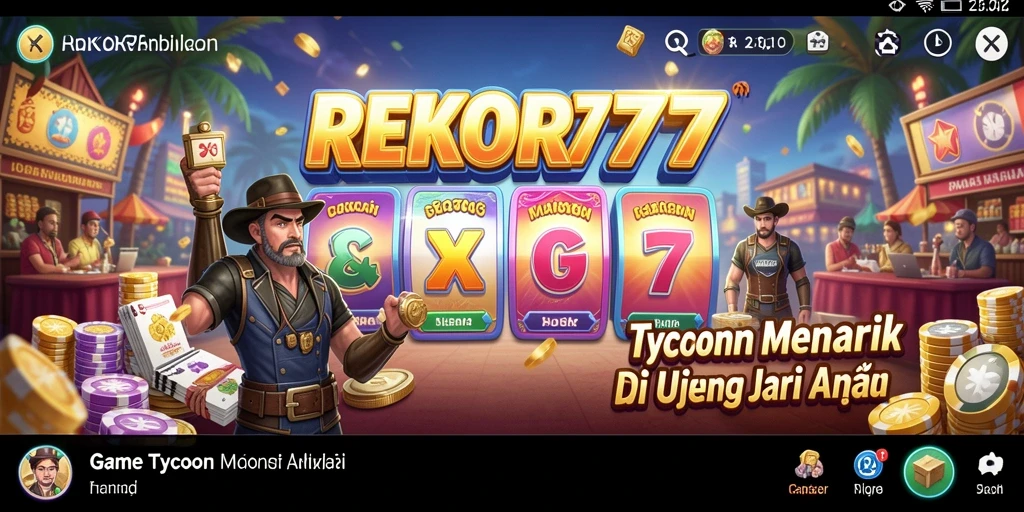 Tampilan utama gameplay Tycoon di REKOR777, menunjukkan kebangkitan bisnis.