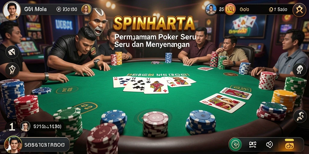 Tampilan menarik dari gameplay Poker di SPINHARTA