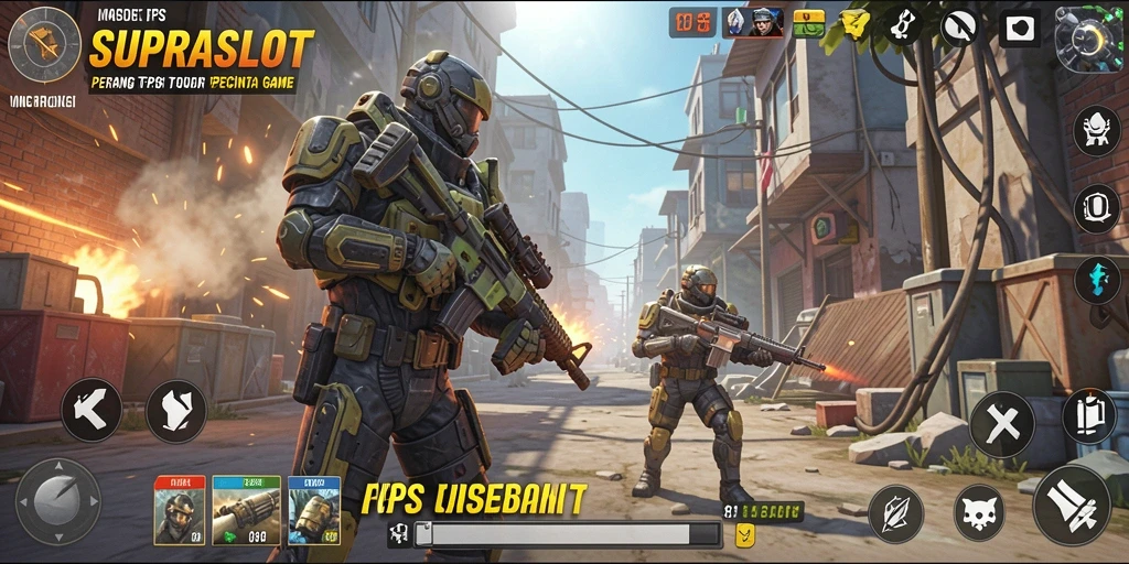 Gameplay seru di SUPRASLOT dengan aksi tembak-menembak yang mendebarkan.