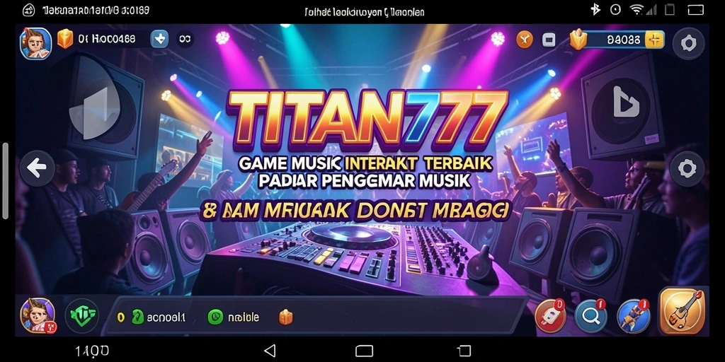 Tampilan gameplay seru di TITAN777 menampilkan interaksi musik yang mengasyikkan.
