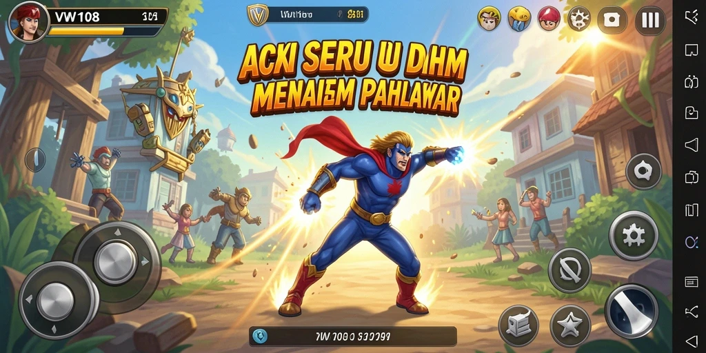 Screenshot gameplay VW108 menampilkan aksi seru di medan pertempuran.