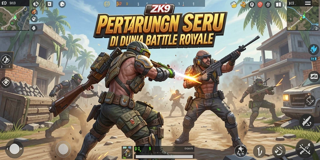 Gameplay ZK9 yang mendebarkan di arena Battle Royale.